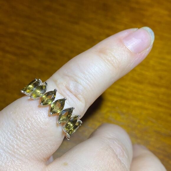 NWOT 925 smoky quartz marquee cut ring estimated size 6.5 - Picture 1 of 5